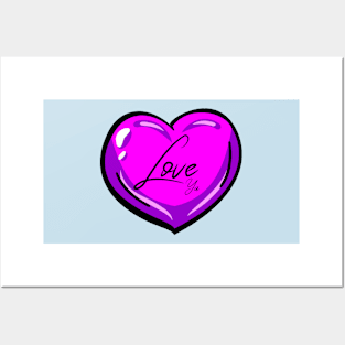 Purple Love Hearts - Forever Posters and Art